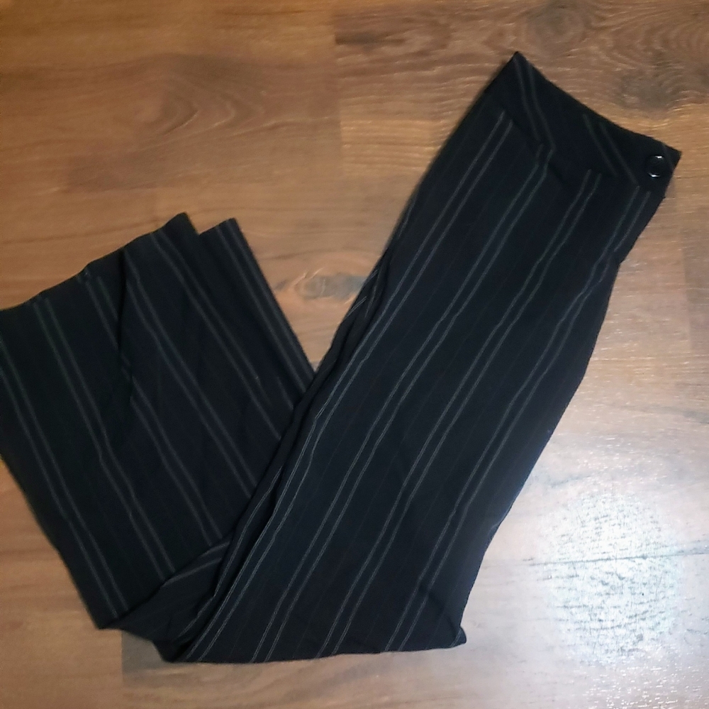 Woman's Dress Pants black with white stripes, size small